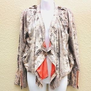 Akira Chicago Black Label Snake Print Cropped Jacket